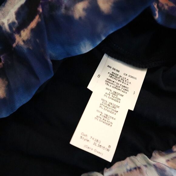 Karen Kane Women's Plus Sz 1X Seaside Blue Tie Dye Cold Shoulder Scarf Top $150 - Picture 7 of 10